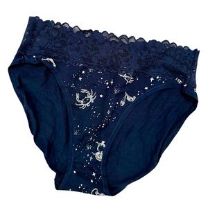 Victoria's Secret Navy Stars Lace Trim Panties
